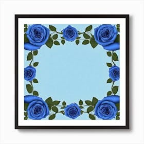 Blue Roses Frame 5 Art Print