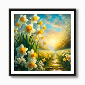 Along the Daffodil Path Art Print