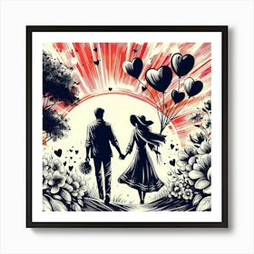 Happy couple 10 Art Print