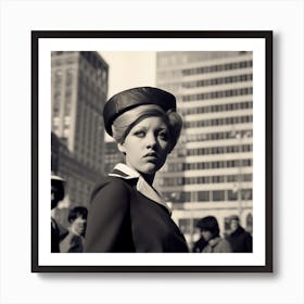 Series: Light Skinned Woman in a Hat (Retro) 1 of 4 Art Print