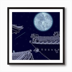 Fly Me To The Moon Square Art Print