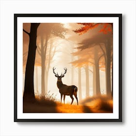 Deer In The Forest 2 Art Print