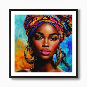 African Woman With Turban 2 Art Print