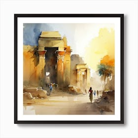 Egyptian Watercolor Painting Art Print