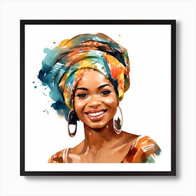Maraclemente Black Woman Wearing African Headgear African Print C9905af7 B16f 42ed B327 70f9a43b0049 Art Print