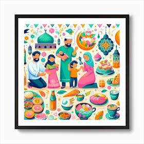 Muslim Family 1 Art Print