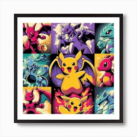 Pokemon, Pop Art 3 Art Print