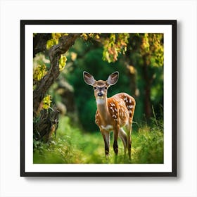 Fawn In The Forest 2 Art Print