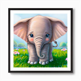 Pretty Baby Elephant Art Print