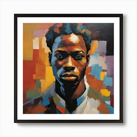 Portrait of a Young Man in Vibrant Colors Art Print