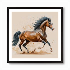 Spirited Horse Gallop Print Art Poster