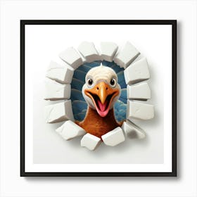 Bird In A Hole 3 Art Print