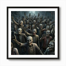 Zombies Selfie Art Print