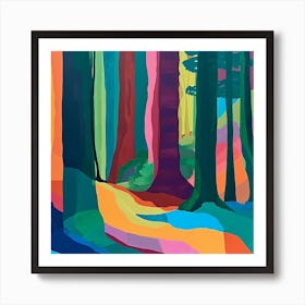 Colourful Abstract Muir Woods National Park Usa 1 Art Print