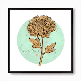 November Birth Flower Art Print