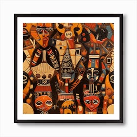 African Masks Art Print