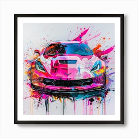 Pink Corvette 1 Art Print