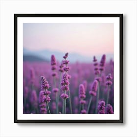 A Serene Field Of Blooming Heather In Soft Purple Tones Art Print