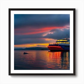 Sunset On A Cruise Ship 7 Art Print