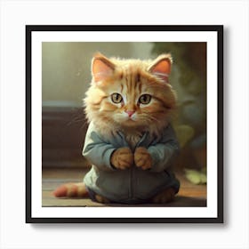 Kitten In A hoodie Art Print