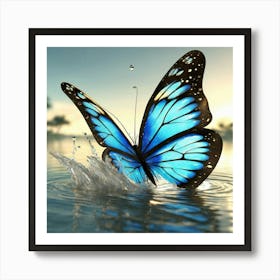 Butterfly In Water 2 Art Print