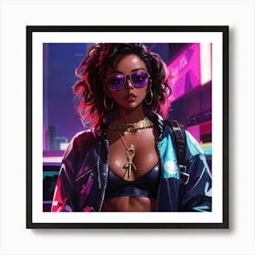 Neon Girl Art Print