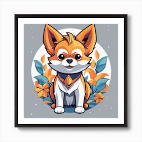 Cute Cartoon Dog Goku (11) Art Print
