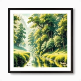 River In The Forest 57 Art Print