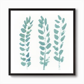 Green Wheat - minimal minimalist painting hand painted flowers nature Art Print