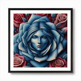 Blue Roses 1 Art Print