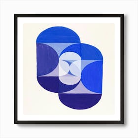 Abstract - Blue And White Art Print