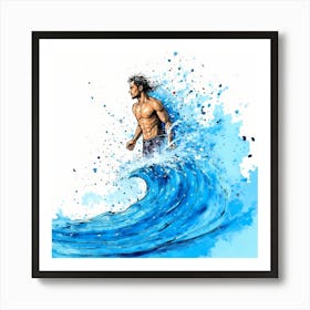 Surfer On A Wave Art Print