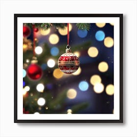 Christmas Tree With Ornaments 1 Art Print