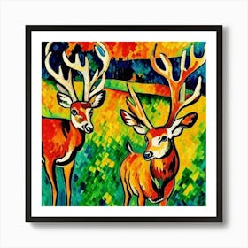 Deer Painting Art Print