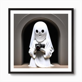 Ghost With Camera Art Print