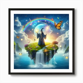 Wizard With Magic Wand Art Print