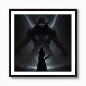 Demon in the darkness Art Print