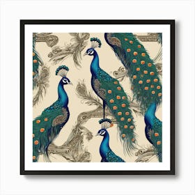 Peacocks Art Print