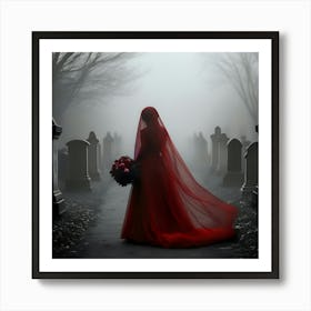 Bride In A Cemetery 2 Art Print