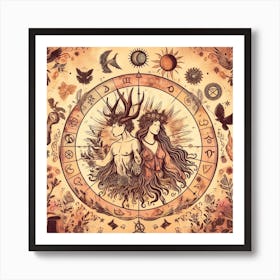 Zodiac Signs Wiccan Inspiration Art Print