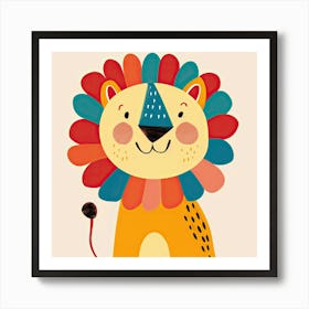 Charming Illustration Lion 1 Art Print