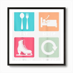 Figure Skater Eat Sleep Ice Skating Repeat Art Print