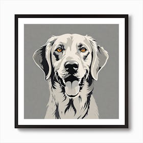 A Minimalistic Vetor Art Silheaute Of A Dog The Dog Looks So Happy Single Color Solid Background 334174191 Art Print