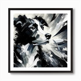 Ink and Ivory: Portrait of a Pooch Art Print