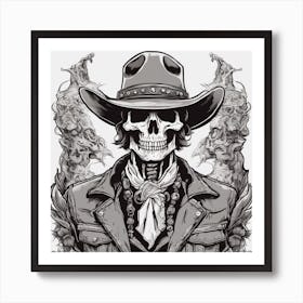 Skeleton Cowboy Art Print