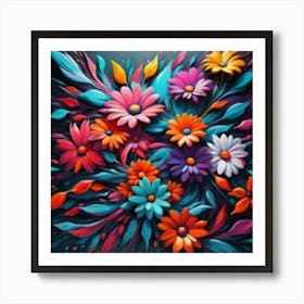 Abstract Painting, Abstract Art, flowers Art Print