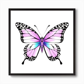 Butterfly Breast Cancer Awareness Art Print