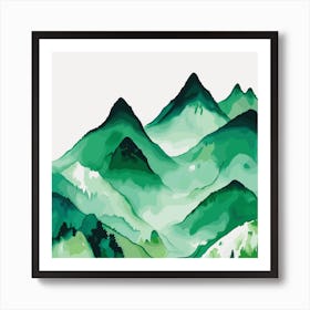 Watercolor Mountains 2 Art Print