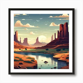 Desert Landscape 3 Art Print