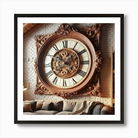 Large Wall Clock 5 Art Print